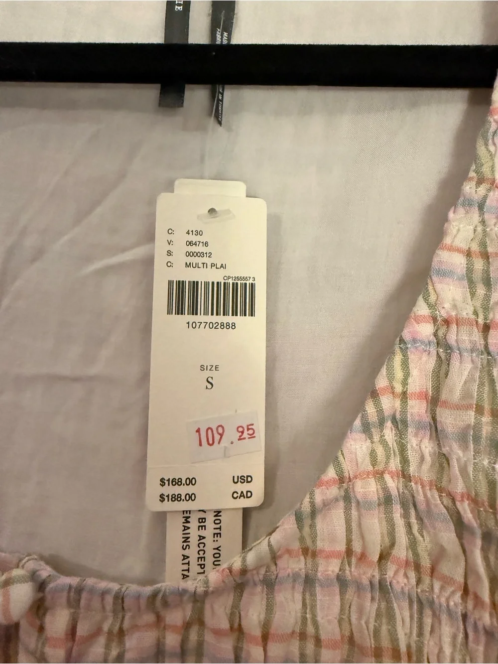 Women’s Pink Plaid Short-Sleeve Dress - Picture 3 of 3